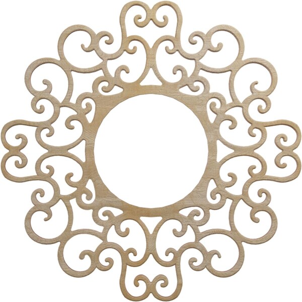 Ekena Millwork Reims Wood Fretwork Pierced Ceiling Medallion, Birch, 20"OD x 7 5/8"ID x 1/4"T CMWP20X20X0250REBI - main